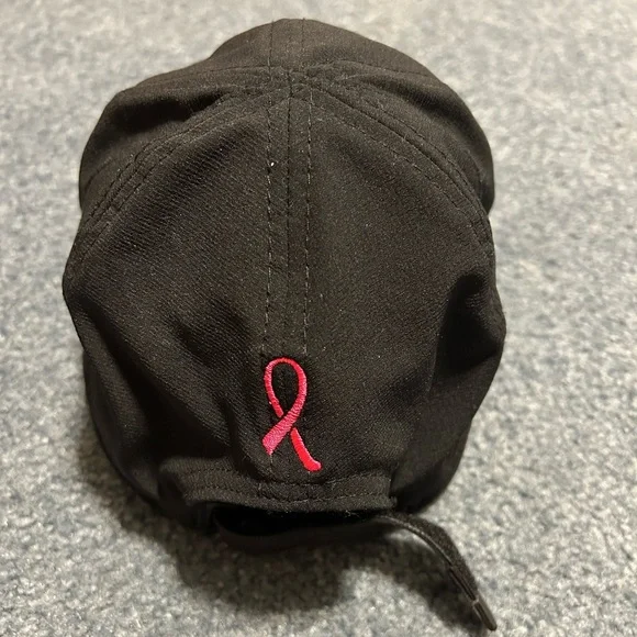 Women’s black Firecracker hat with Pink Cancer awareness ribbon on back. - Picture 2 of 3